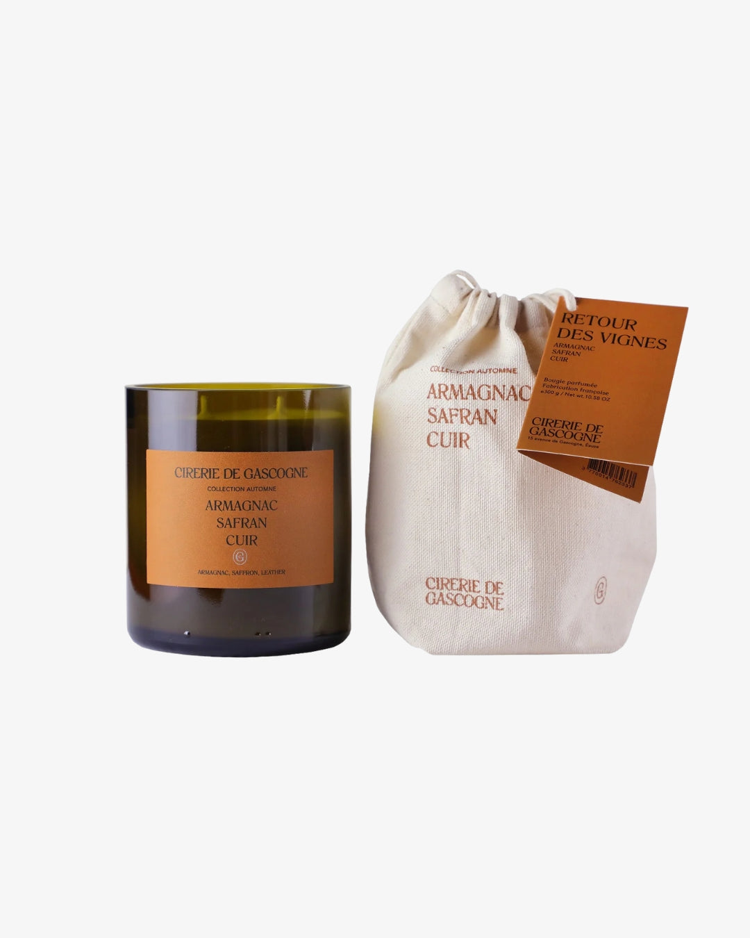 Duża świeca zapachowa - Armagnac, Szafran, Skóra - Amabase