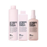 Glow Trio Shine - Zestaw nadający połysk włosom farbowanym Szampon, Odżywka i Serum w Sprayu